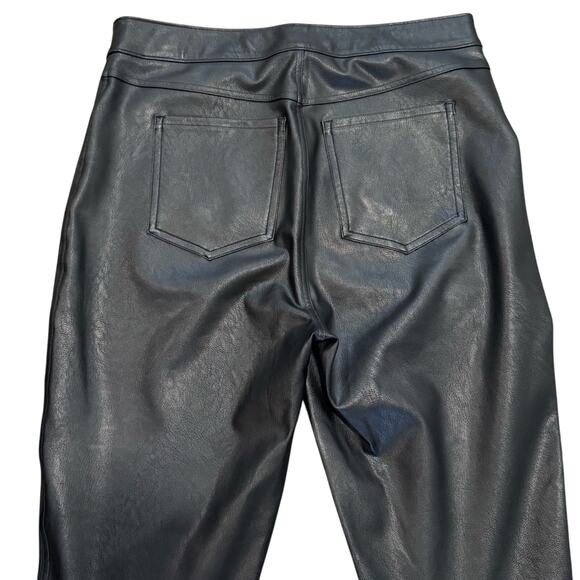 Spanx Faux Leather Ankle Skinny Leggings Black Shaping Control Women's Large - Picture 5 of 6